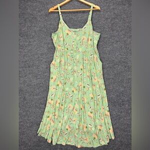 Torrid Super Soft Knits Midi Dress Women’s 1X Floral Stretch Button Down Cami